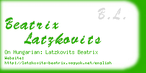 beatrix latzkovits business card
